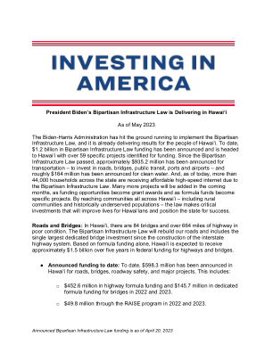 拜登总统的两党基础设施​​法在夏威夷获得实施